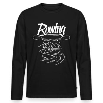 Rowing Rowing Rowing Rowing Boat Rowing - Men's Premium Organic Long Sleeve Shirt - black - Front - Nico (187cm)