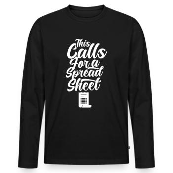 This Requires A Spreadsheet Table Accountant - Men's Premium Organic Long Sleeve Shirt - black - Front - Nico (187cm)