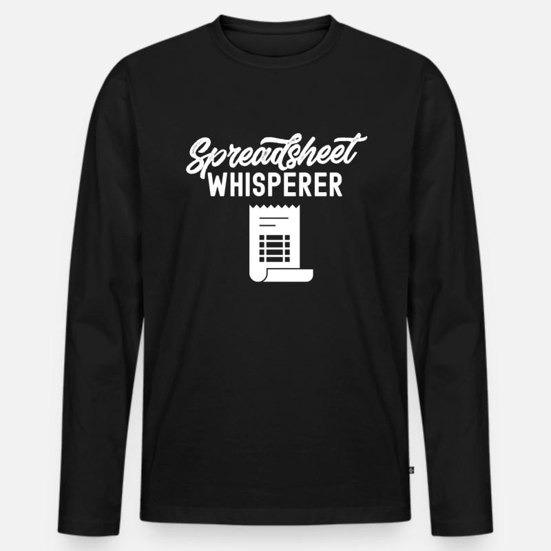 Spreadsheet Flüsterer Tabelle Buchhalter Arbeit - Männer Premium Bio Langarmshirt - Schwarz