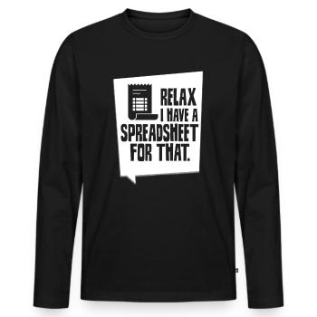 Détendez-vous Avoir un table de table de table de calcul - T-shirt manches longues Premium bio Homme - noir - Devant - Nico (187cm)