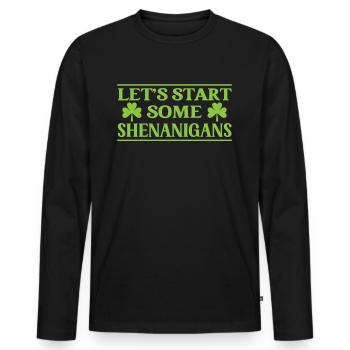 Lasst Uns Ein Bisschen Blödsinn Machen Irland - Männer Premium Bio Langarmshirt - Schwarz - Vorne - Nico (187cm)