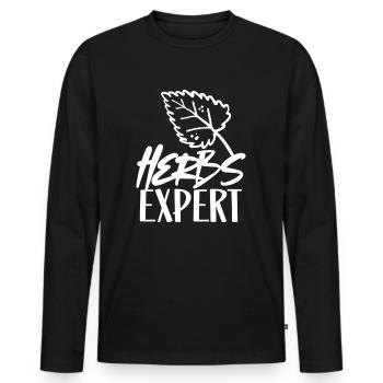 Herb Expert Herb Herb Garden - T-shirt manches longues Premium bio Homme - noir - Devant - Nico (187cm)