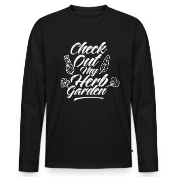 Découvrez mes herbes de jardin d’herbes aromatiques - T-shirt manches longues Premium bio Homme - noir - Devant - Nico (187cm)