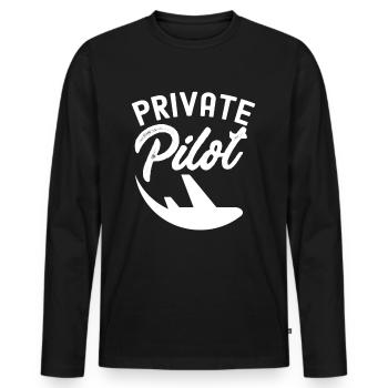 Jet de pilote privé Petit avion Avion léger - T-shirt manches longues Premium bio Homme - noir - Devant - Nico (187cm)