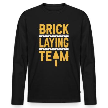 Équipe de maçonnerie Brique Maçonnerie Maçonnerie Maçonnerie - T-shirt manches longues Premium bio Homme - noir - Devant - Nico (187cm)