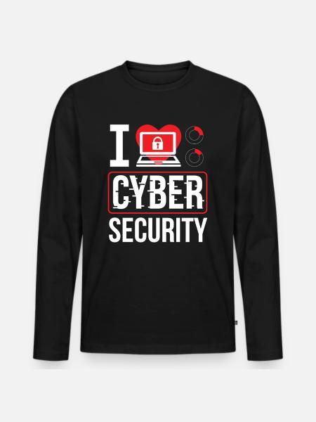 I love Cybersecurity Hack Hacker IT Security - Men's Premium Organic Long Sleeve Shirt - black
