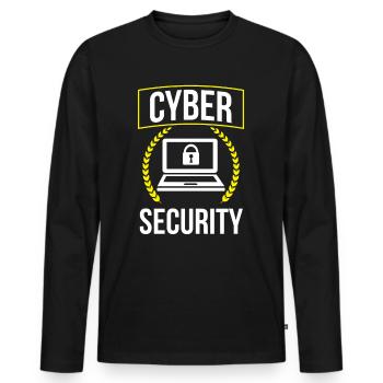 Cybersecurity Hacking Hack Hacker IT Security - Men's Premium Organic Long Sleeve Shirt - black - Front - Nico (187cm)