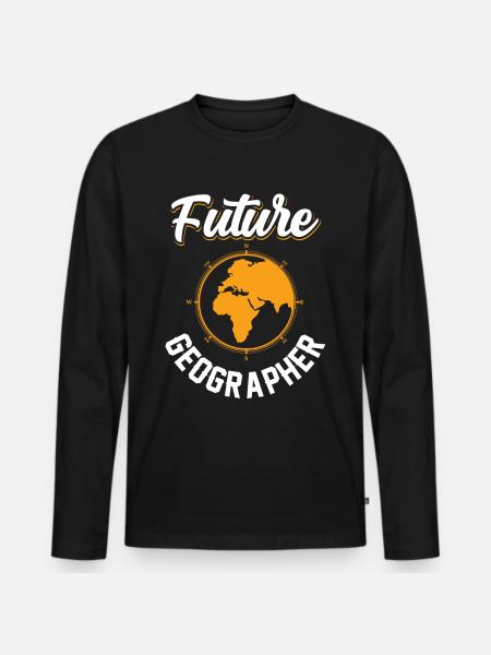 Future Geography Student Geography - Men's Premium Organic Long Sleeve Shirt - black