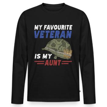 Mon vétéran préféré est ma tante militaire - T-shirt manches longues Premium bio Homme - noir - Devant - Nico (187cm)