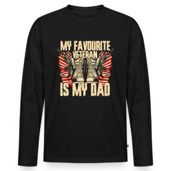 My favorite veteran is my father military - Men's Premium Organic Long Sleeve Shirt - black - Front - Nico (187cm)