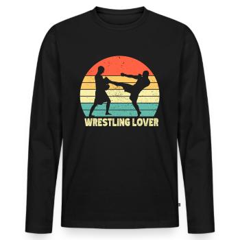 Wrestling Lover Wrestling Wrestling Wrestling - Men's Premium Organic Long Sleeve Shirt - black - Front - Nico (187cm)