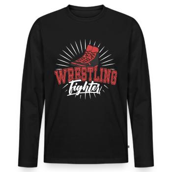Wrestling Kämpfer Ringer Ringen Ringkampf - Männer Premium Bio Langarmshirt - Schwarz - Vorne - Nico (187cm)