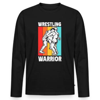 Wrestling Krieger Ringen Ringer Ringkampf - Männer Premium Bio Langarmshirt - Schwarz - Vorne - Nico (187cm)