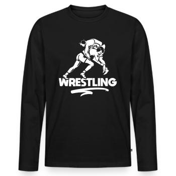 Wrestling Wrestling Wrestler Wrestling Wrestling - Men's Premium Organic Long Sleeve Shirt - black - Front - Nico (187cm)