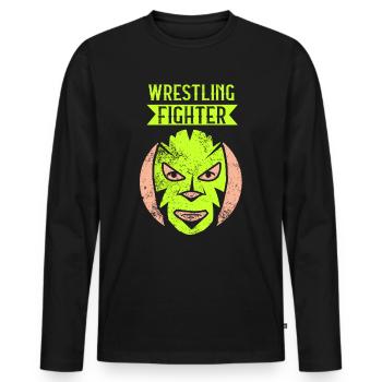 Wrestling Kämpfer Ringer Ringkampf Ringen - Männer Premium Bio Langarmshirt - Schwarz - Vorne - Nico (187cm)