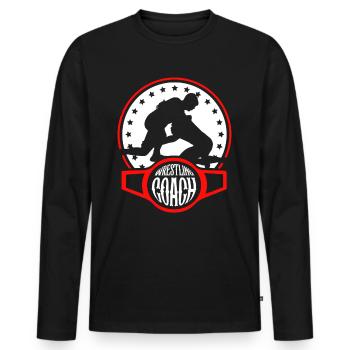 Entraîneur de lutte Lutte Lutteur de lutte - T-shirt manches longues Premium bio Homme - noir - Devant - Nico (187cm)