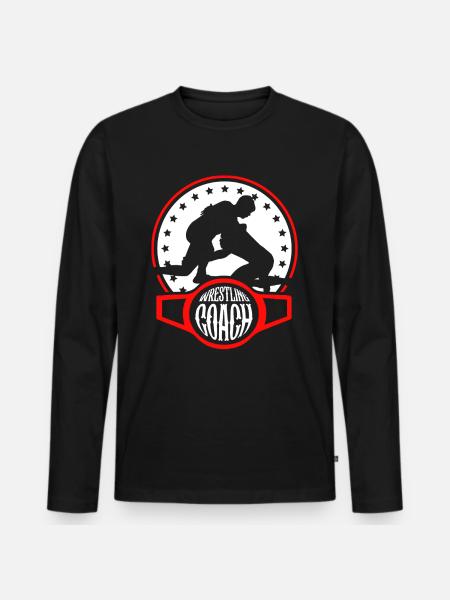 Wrestling Trainer Ringkampf Ringen Ringer - Männer Premium Bio Langarmshirt - Schwarz
