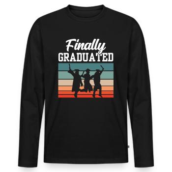 Finally Graduate Graduate Graduated Graduate - Men's Premium Organic Long Sleeve Shirt - black - Front - Nico (187cm)