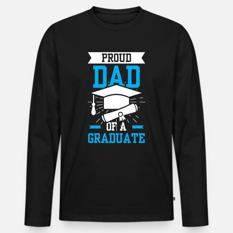 Stolzer Vater Eines Absolventen Abschluss - Männer Premium Bio Langarmshirt - Schwarz