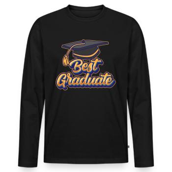 Best Graduate Graduation Party Graduate - Men's Premium Organic Long Sleeve Shirt - black - Front - Nico (187cm)