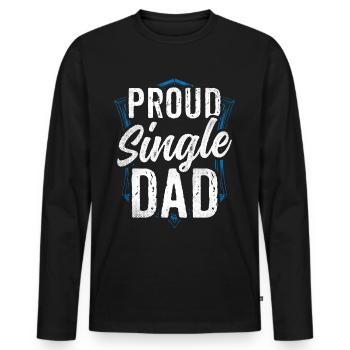 Proud Single Parent Single Parent Single Parent - Men's Premium Organic Long Sleeve Shirt - black - Front - Nico (187cm)