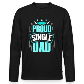 Proud Single Parent Single Parent Single Parent - Men's Premium Organic Long Sleeve Shirt - black - Front - Nico (187cm)