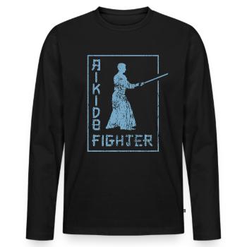 Aikido Fighter Martial Arts Martial Arts Lovers - Men's Premium Organic Long Sleeve Shirt - black - Front - Nico (187cm)