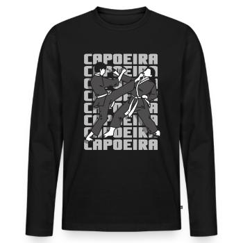Capoeira Brésil Arts Martiaux Entraînement Hobby - T-shirt manches longues Premium bio Homme - noir - Devant - Nico (187cm)