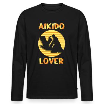 Aikido Lovers Fighter Martial Arts Martial Arts - Men's Premium Organic Long Sleeve Shirt - black - Front - Nico (187cm)