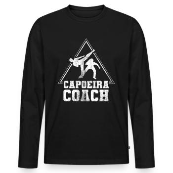 Capoeira Trainer Brasilianisch Kampfsport Hobby - Männer Premium Bio Langarmshirt - Schwarz - Vorne - Nico (187cm)