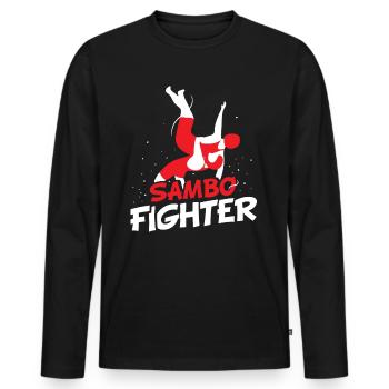 Sambo Fighter Entraînement Arts Martiaux Arts Martiaux Arts Martiaux - T-shirt manches longues Premium bio Homme - noir - Devant - Nico (187cm)