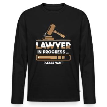 Avocat en cours Avocat Avocat Avocat - T-shirt manches longues Premium bio Homme - noir - Devant - Nico (187cm)