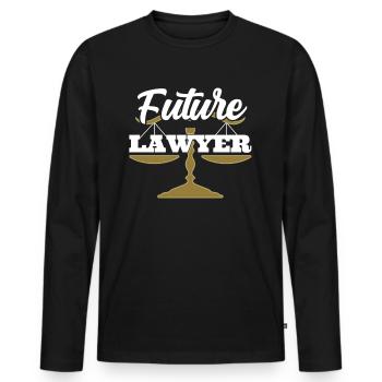Futur avocat Avocat Avocat Avocat - T-shirt manches longues Premium bio Homme - noir - Devant - Nico (187cm)