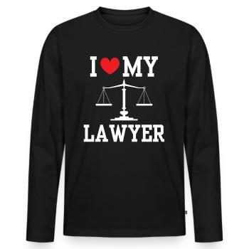 J’adore Mon avocat Avocat Avocat Avocat - T-shirt manches longues Premium bio Homme - noir - Devant - Nico (187cm)