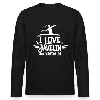 J’adore lancer de javelot lancer de javelot lancer de javelot lancer javelot - T-shirt manches longues Premium bio Homme - noir - Devant - Nico (187cm)