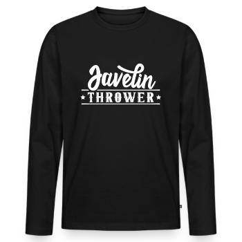 Lancer du javelot Lancer du javelot Lancer du javelot - T-shirt manches longues Premium bio Homme - noir - Devant - Nico (187cm)