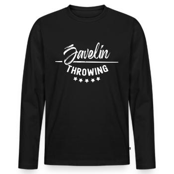 Lancer de javelot Lancer de javelot Lancer de javelot - T-shirt manches longues Premium bio Homme - noir - Devant - Nico (187cm)