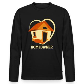 Propriétaire Propriétaire Maison propriétaire - T-shirt manches longues Premium bio Homme - noir - Devant - Nico (187cm)