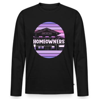 Propriétaire Maison Propriétaire Maison Propriétaire Maison - T-shirt manches longues Premium bio Homme - noir - Devant - Nico (187cm)