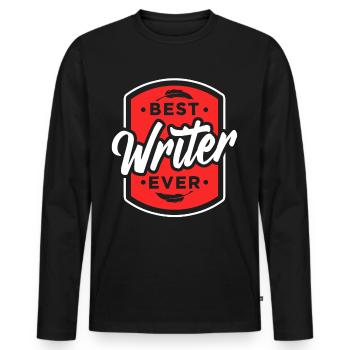 Best Writer of All Time Writer - Men's Premium Organic Long Sleeve Shirt - black - Front - Nico (187cm)