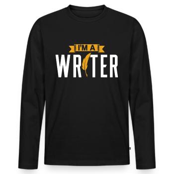 I am a writer author writer - Men's Premium Organic Long Sleeve Shirt - black - Front - Nico (187cm)