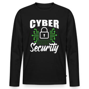 Cybersecurity Hacker Hacking IT Security Hack - Men's Premium Organic Long Sleeve Shirt - black - Front - Nico (187cm)