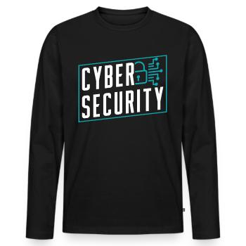 Cybersecurity Hack Hacking Hacker IT Security - Men's Premium Organic Long Sleeve Shirt - black - Front - Nico (187cm)