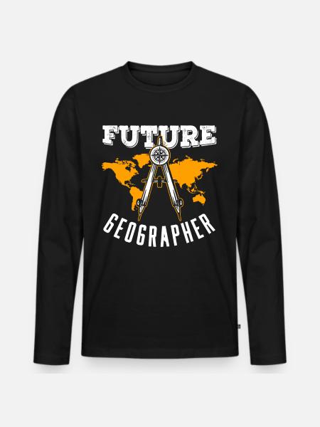 Future Geography Student Geography - Men's Premium Organic Long Sleeve Shirt - black