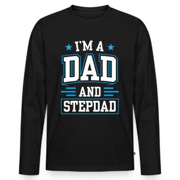 Je suis un père et beau-père beau-père - T-shirt manches longues Premium bio Homme - noir - Devant - Nico (187cm)