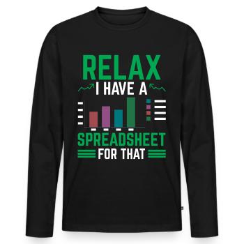 J’ai une feuille de calcul pour le tableau comptable - T-shirt manches longues Premium bio Homme - noir - Devant - Nico (187cm)