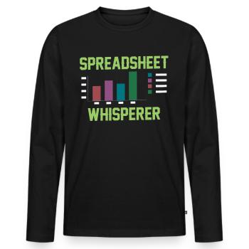 Spreadsheet Flüsterer Arbeit Tabelle Buchhalter - Männer Premium Bio Langarmshirt - Schwarz - Vorne - Nico (187cm)