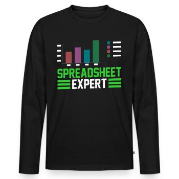 Spreadsheet Experte Tabelle Arbeit Buchhalter - Männer Premium Bio Langarmshirt - Schwarz - Vorne - Nico (187cm)