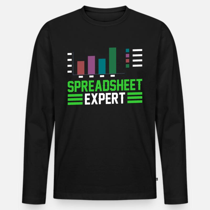 Tableur Expert Table Comptable - T-shirt manches longues Premium bio Homme - noir