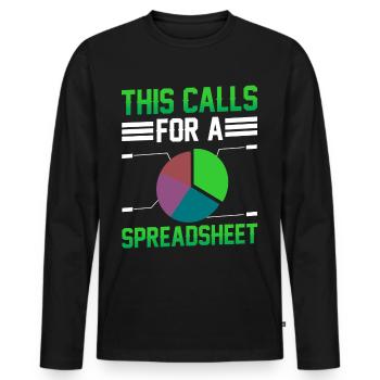 This Requires A Spreadsheet Table Accountant - Men's Premium Organic Long Sleeve Shirt - black - Front - Nico (187cm)